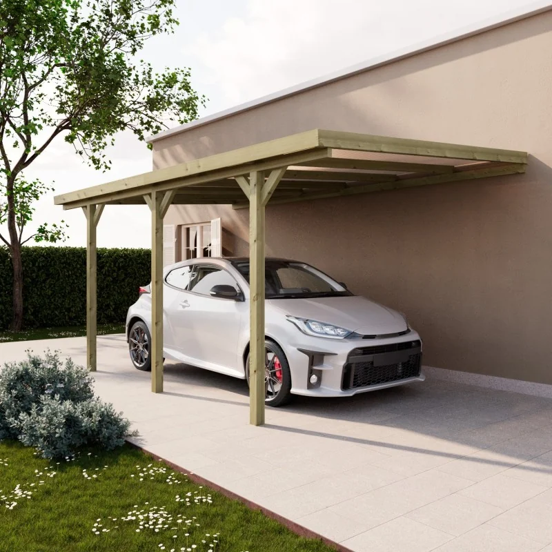 Pergola addossata in legno